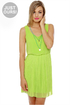 LULUS Exclusive Re-pleat After Me Lime Green Dress